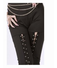 bombshell/ボムシェル bombshell レギンス ハイウエスト レースアップ スキニー レギンス ブラック セクシー ロングパンツ インナー 肌魅せ インナー Bbom/504629682
