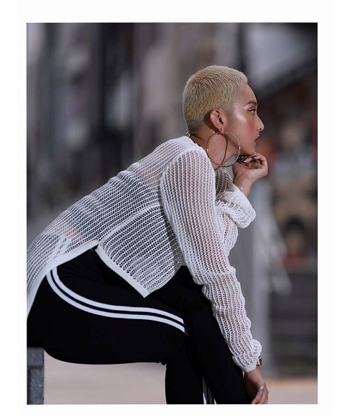 ボムシェル bombshell トップス メッシュニット カットソー 長袖