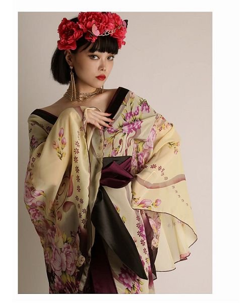 肌触りがいい 和装 和柄着物ドレス和装花魁よさこい Skylinenetwork In