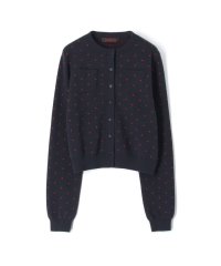 CABaN /コットンカシミヤ ドットジャカードクルーネックカーディガン/504636597