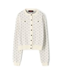 CABaN /コットンカシミヤ ドットジャカードクルーネックカーディガン/504636597