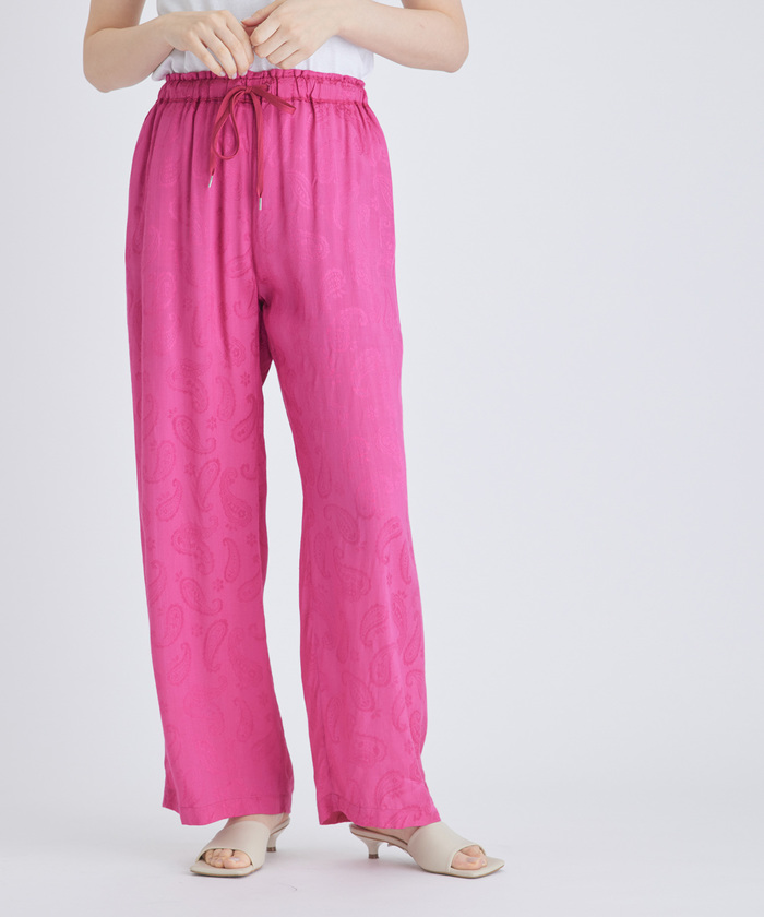 セール】【Sara mallika】RAYON PAISLEY JACQUARD EASY PANTS