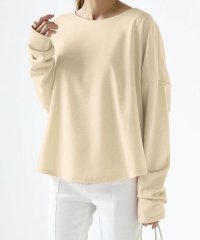 Amulet/アミュレット Amulet バックプリーツロングカットソー シンプルカットソー バックデザイン レディース無地トップス/504640879