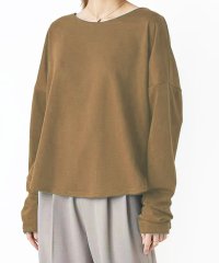 Amulet/アミュレット Amulet バックプリーツロングカットソー シンプルカットソー バックデザイン レディース無地トップス/504640879