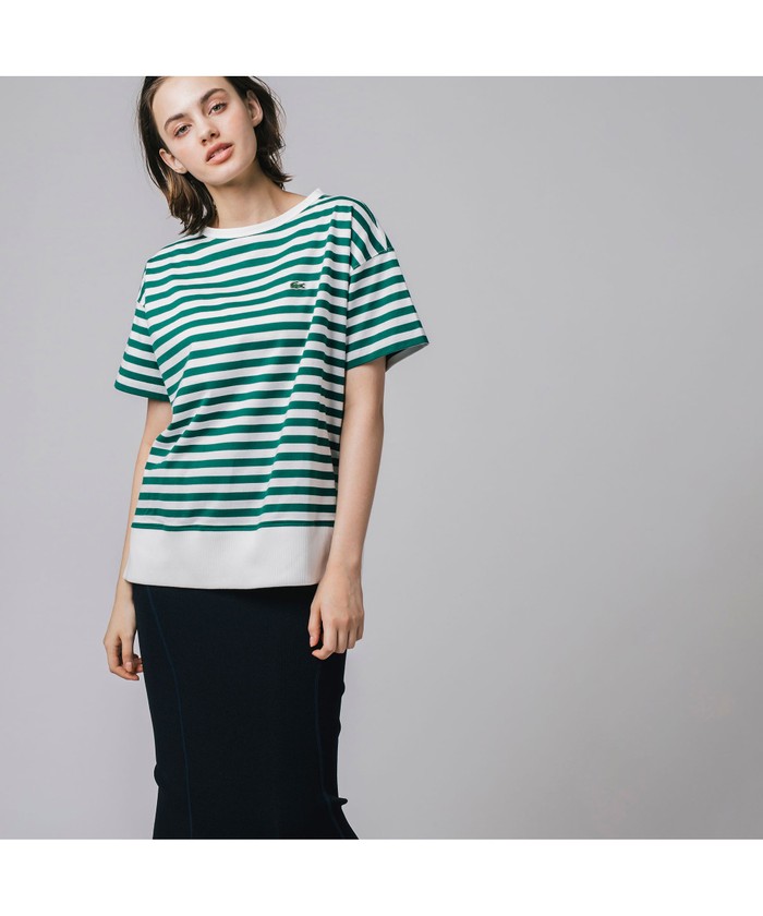 クーポン】【セール 30%OFF】ラコステ LACOSTE ボーダー半袖T