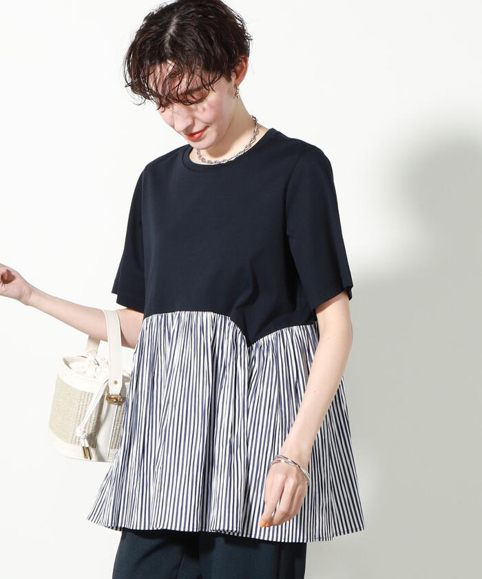 NOLLEY‘S レース切替プルオーバーカットソー　ブラック　新品未着用　M ノーリーズ NOLLEY'S 《手洗い可能》レース襟付きプルオーバー