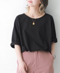 osharewalker/『汗ジミ防止ゆるっとUネックTシャツ』Tシャツ レディース 春夏 半袖 カットソー  無地 五分袖 七分袖 綿100% コットン シンプル 着回し 汗ジミ防止/504642119