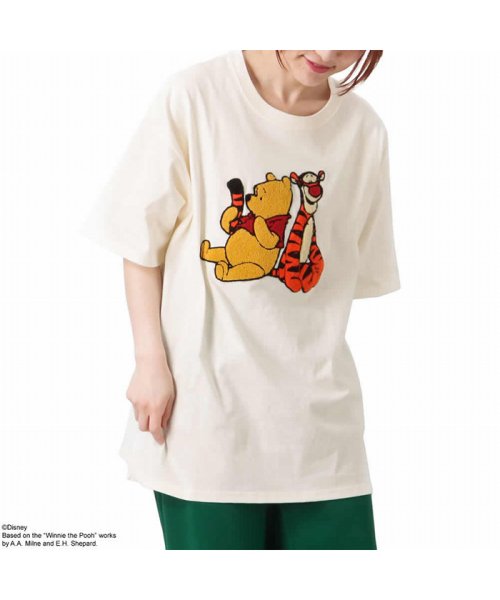 Disney プー ティガー サガラ刺繍tシャツ 22 7603 マックハウス レディース Mac House Women D Fashion Disney プー ティガー サガラ刺繍tシャツ 22 7603 マックハウス レディース Mac House Women D Fashion