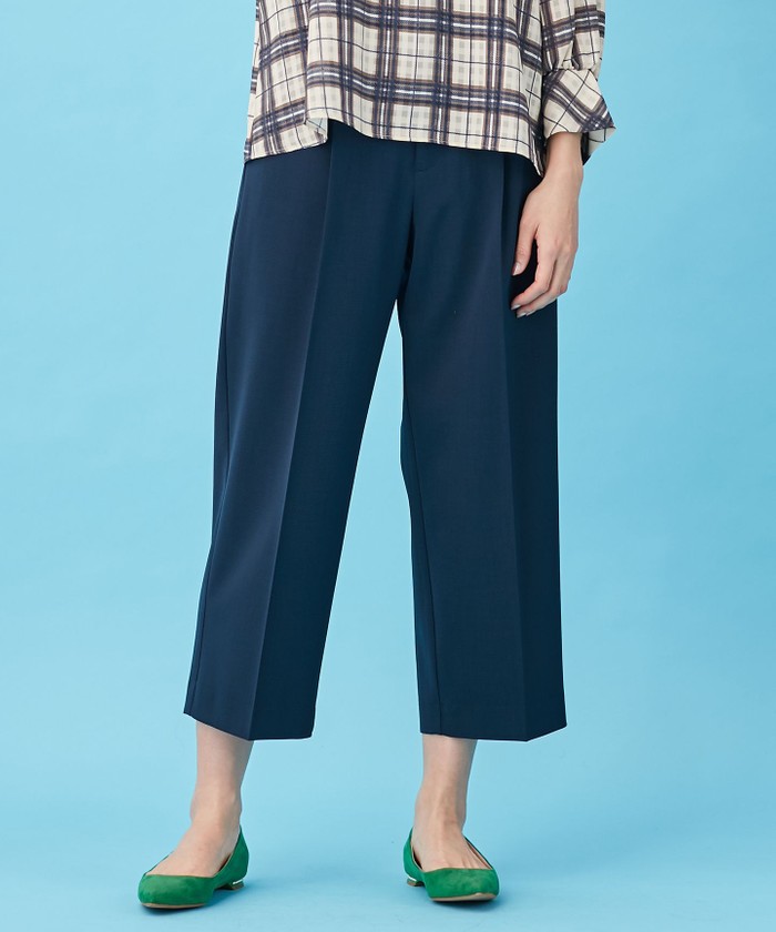セール 40%OFF】【洗える】ライトツイルストレッチセミワイド パンツ