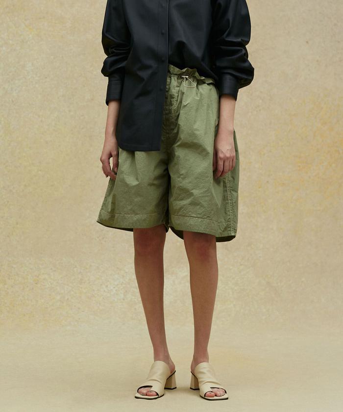 セール 70%OFF】LB.02/ガーメントダイナイロンギャザーショート