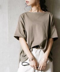 and it_/もちもちストレッチビッグシルエットカットソー カットソー レディース 春 半袖  夏 Tシャツ  カジュアル ボーダー  トップス 無地 オーバーサイズ  ワイ/502314577