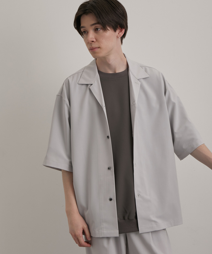 Outfit アウトフィット オープンカラー 龍柄 半袖 ドレス シャツ S improves シャツ 「improves」総柄＆無地 ルーズフィット 半袖
