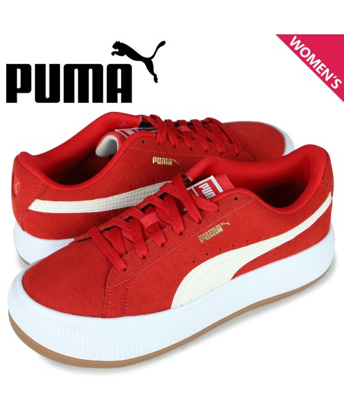 Puma プーマ スウェード マユ スニーカー レディース 厚底 スエード Suede Mayu レッド 08 プーマ Puma D Fashion