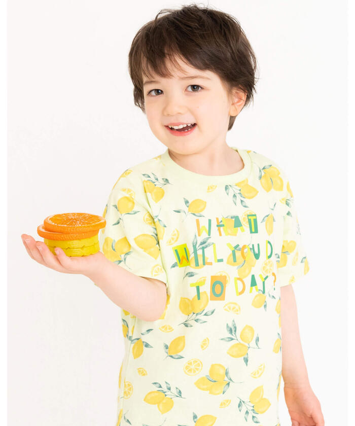 お揃い  レモン バナナ ロゴ サマー プリント Tシャツ