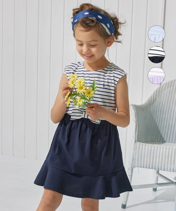 COMME des GARCONS GIRL ワンピース ベロア ボーダー パフ COMME des GARCONS GIRL ワンピース ベロア ボーダー パフ