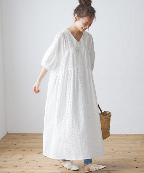 キモノバイナデシコ フーディワンピース ホワイト White キモノバイナデシコ フーディワンピース ホワイト White