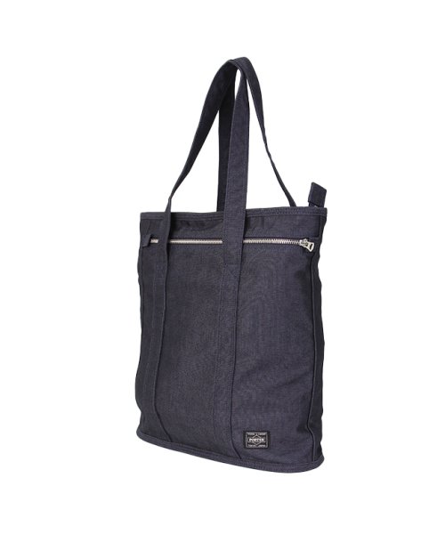 吉田カバン ポーター スモーキー トートバッグ メンズ レディース キャンバス 布 ファスナー付き 縦型 黒 肩掛け Porter 592 ポーター Porter D Fashion