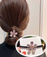 shoppinggo/ヘアゴム フラワー キラキラ シンプル おしゃれ ヘアアクセサリー 花 大人っぽい  ジュエリー シンプル/504662432