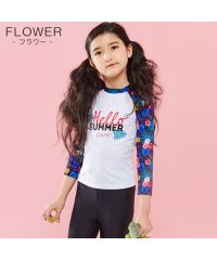 CLARAH　kids/キッズ 水着 ラッシュガード 上下セット 女の子 男の子 花柄 三角形 長袖 長ズボン 海水浴 プール /504662618