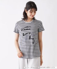 Leilian/コード刺繍入りボーダーTシャツ/504632344