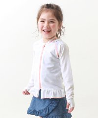 devirock/裾フリル長袖ジップラッシュガード 子供服 キッズ 女の子 水着 プールグッズ 長袖ラッシュガード /504664234