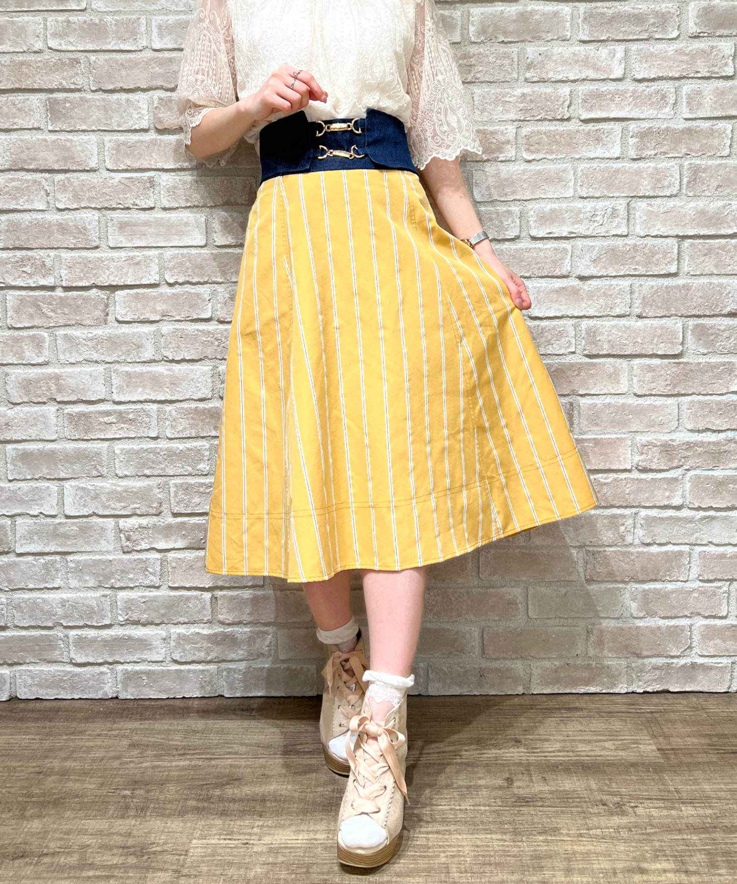レビューで送料無料 ビット付ハイウエストｓｋ Axes Femme アクシーズファム