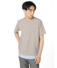 m.f.editorial/梨地ポンチ フェイクレイヤード クルーネック 半袖 メンズ Tシャツ カットソー カジュアル インナー ビジネス ギフト プレゼント/504666013