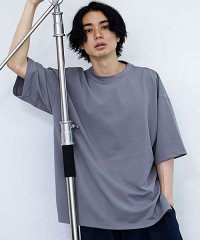 CavariA/CavariA カットジョーゼットモックネック半袖サイドスリットビッグTシャツ メンズ 半袖 ビッグシルエット オーバーサイズ セットアップ可 カットジョーゼッ/504667012