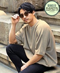 CavariA/キャバリア CavariA CavariA 12Gミラノリブクルーネックドルマンハーフスリーブニット サマーニット/504667022