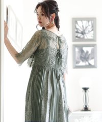 PourVous/プールヴー PourVous 結婚式パーティードレスバックリボンミモレ丈&七分袖大きいサイズフォーマル ワンピース 20代 30代 40代/504671086