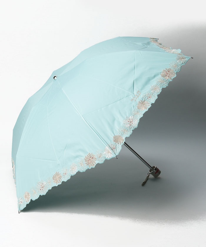新品PAUL&JOE日傘雨傘晴雨兼用 折りたたみ傘 クリザンテーム刺繍 ネイビー 晴雨兼用折りたたみ日傘】ポール & ジョー (PAUL & JOE