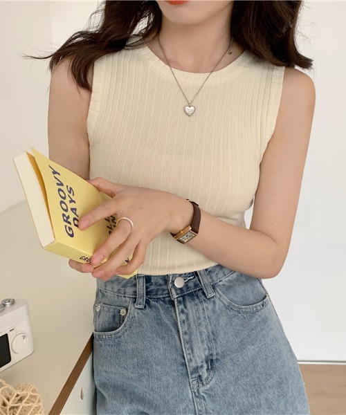 セール9%OFF】アイモハ aimoha シンプルニットタンクトップ