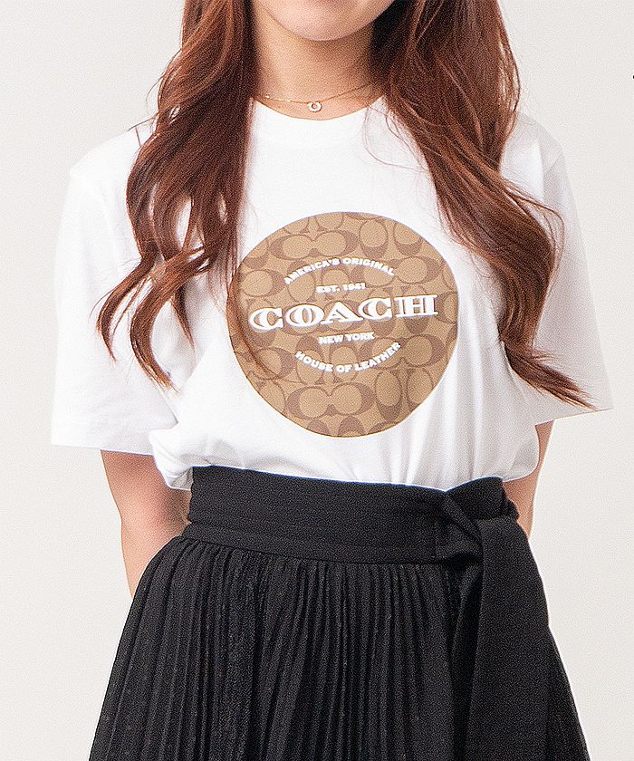 ★未使用に近い★COACH コーチ　レディース　半袖Tシャツ Mサイズ 楽天市場】コーチ COACH 半袖Tシャツ 衣料品 トップス コットン