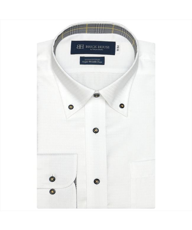 超形態安定 ボタンダウンカラー 綿100% 品質満点 長袖ビジネスワイシャツ あなたにおすすめの商品 トーキョーシャツ SHIRTS TOKYO