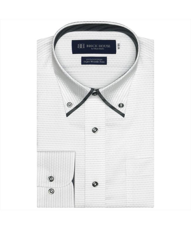 超形態安定 再入荷/予約販売! マイターボタンダウンカラー 綿100% 長袖ビジネスワイシャツ トーキョーシャツ SHIRTS TOKYO 人気の定番
