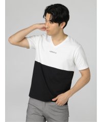 semanticdesign/バイカラー切替 Vネック 半袖 メンズ Tシャツ カットソー カジュアル インナー ビジネス ギフト プレゼント/504679933