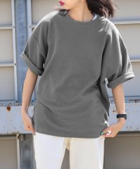 ZIP FIVE/肉厚ワッフルビッグシルエットクルー＆ヘンリー半袖Tシャツ/504681626