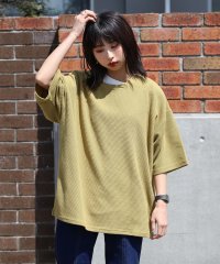 ZIP FIVE/肉厚ワッフルビッグシルエットクルー＆ヘンリー半袖Tシャツ/504681626