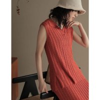 Re:EDIT/リエディ Re:EDIT 透かし編みキーネックノースリーブニットチュニック/504673037