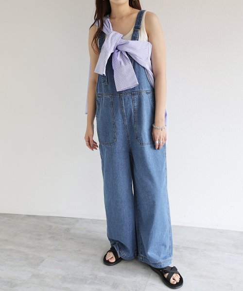 セール】コットンツイルベイカーワイドサロペット オールインワン ワンピース(504097331) アンドミー(and Me...) d fashion 早い者勝ちタイムセール!アンドミー リネン混ワイドベイカーサロペット