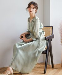 niana/ニアナ niana サテン&シフォン切り替えバックリボンワンピースパーティードレス/504681843