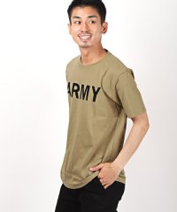 LUXSTYLE/ARMYプリントTシャツ/Tシャツ メンズ 半袖 ロゴ プリント ARMY ミリタリー ワンポイント/504684070