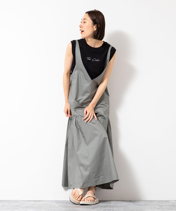 Decembermay ワンピース セール 50%OFF】タイプライター・ギャザーキャミワンピース