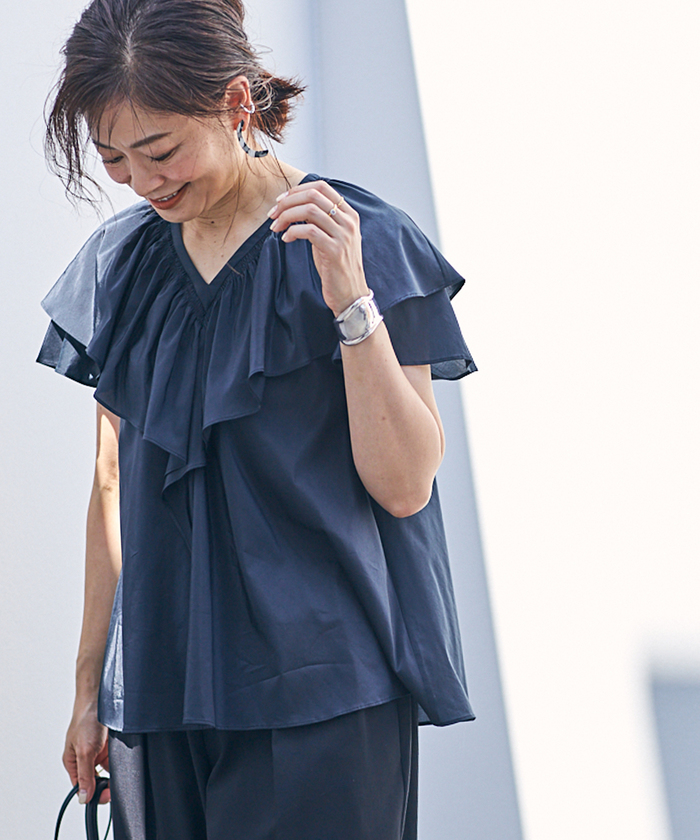 未使用に近い　ROPE ロペ　エディター三尋木奈保さんコラボブラウス ROPE'（ロペ）の「【エディター三尋木奈保さんコラボ