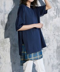 Ranan/ラナン RANAN チェック柄異素材使いチュニック/504643352