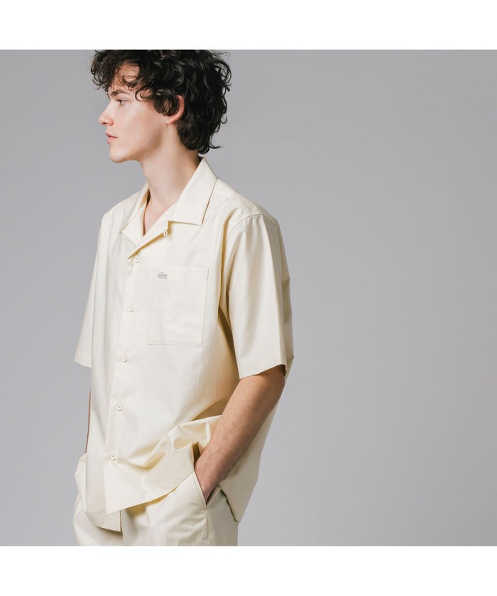 ラコステ LACOSTE コットンバックサテンオープンネックシャツ