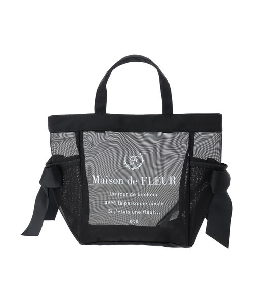 【Maison de FLEUR】トートSバッグ ロゴプリントメッシュSトートバッグ(504690952) | メゾンド
