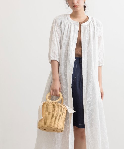 セール エンブロイダリー ドット ギャザーワンピース プードゥドゥ Pou Dou Dou D Fashion