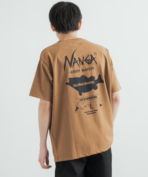 Nanga ナンガ Tシャツ 半袖 メンズ レディース コラボ オーバーサイズ ビッグシルエット ルーズ ワイド ゆったり バス フィッシング クルーネック リ ロッキーモンロー Rocky Monroe D Fashion