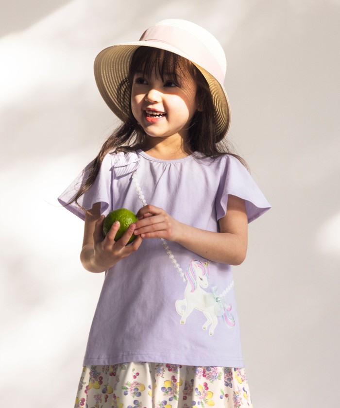 any FAM Tシャツ 120cm フリル袖　ユニコーン セール 50%OFF】ユニコーンポシェットTシャツ(504693638